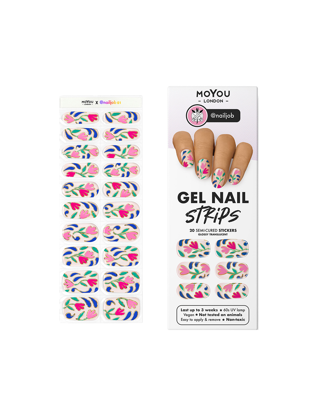 רצועות ג'ל ציפורניים צבעוניות