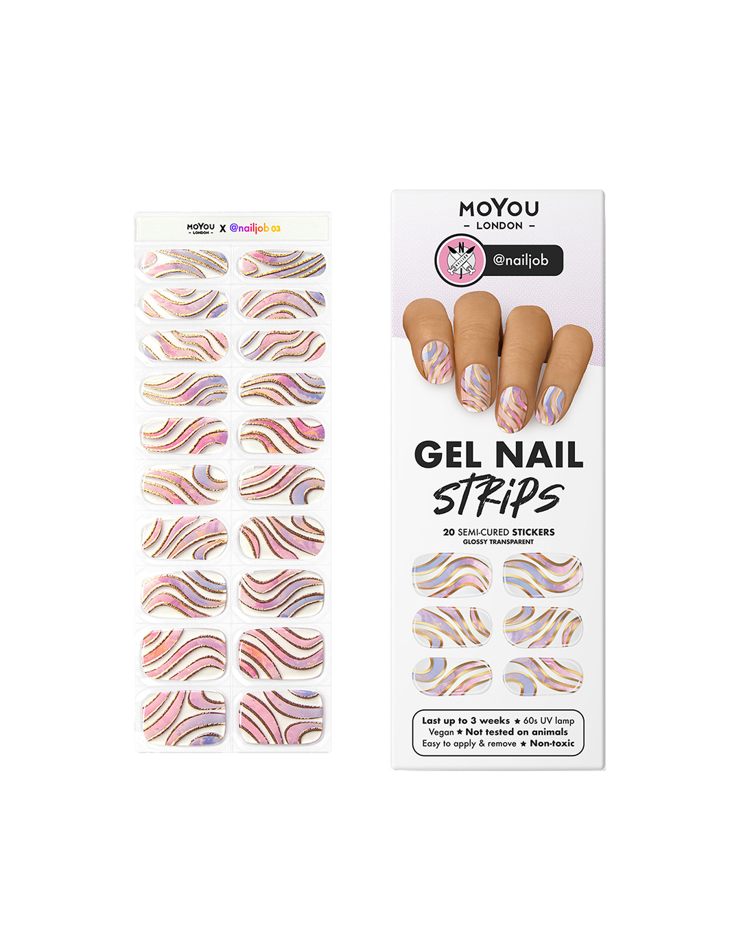 רצועות ג'ל ציפורניים צבעוניות