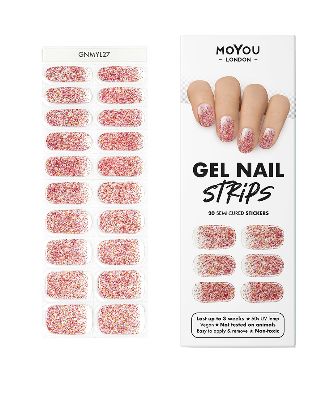 מדבקות ציפורניים Sparkling Glitter Punch של MoYou | ישראל