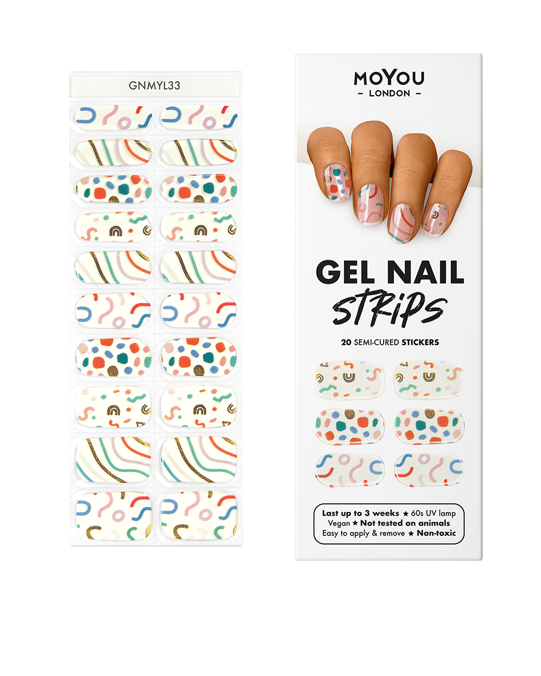 קונפטי Dip Gel Nail Wraps מאת MoYou London | ישראל