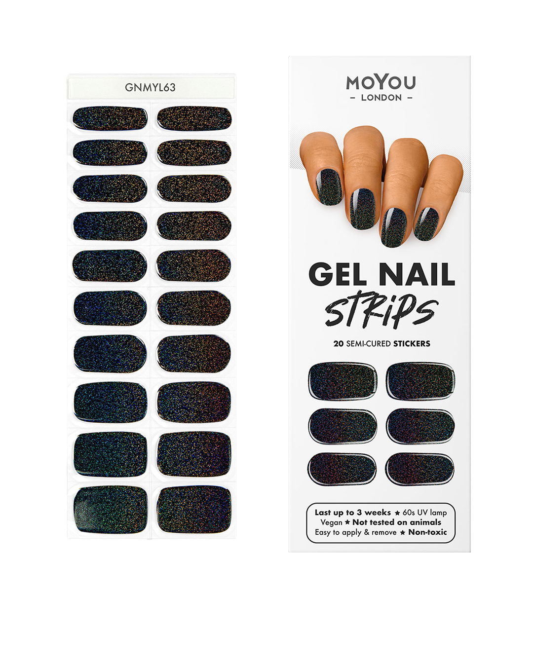 רצועות ג'ל ציפורניים צבעוניות