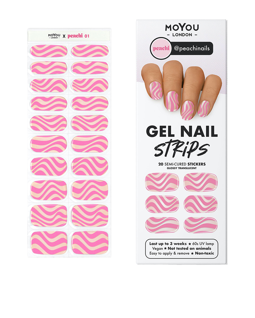 רצועות ג'ל אמיתיות של Peachinails 01 | ישראל עמידות לאורך זמן