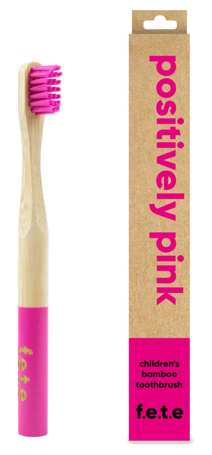 F.E.T.E Positively Pink kids bamboo toothbrush