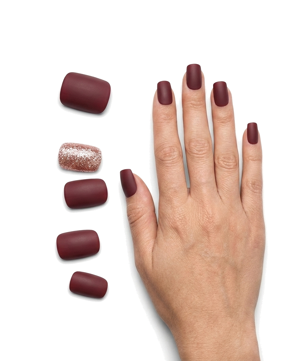 imPRESS Hero press-on nails worn on hand with loose nails