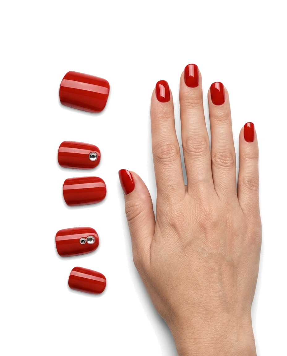 imPRESS Kill Heels press-on nails worn on hand with loose nails