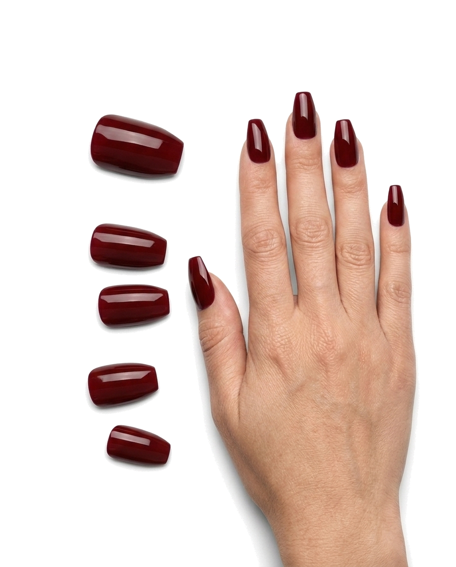 imPRESS Winery press-on nails worn on hand with loose nails