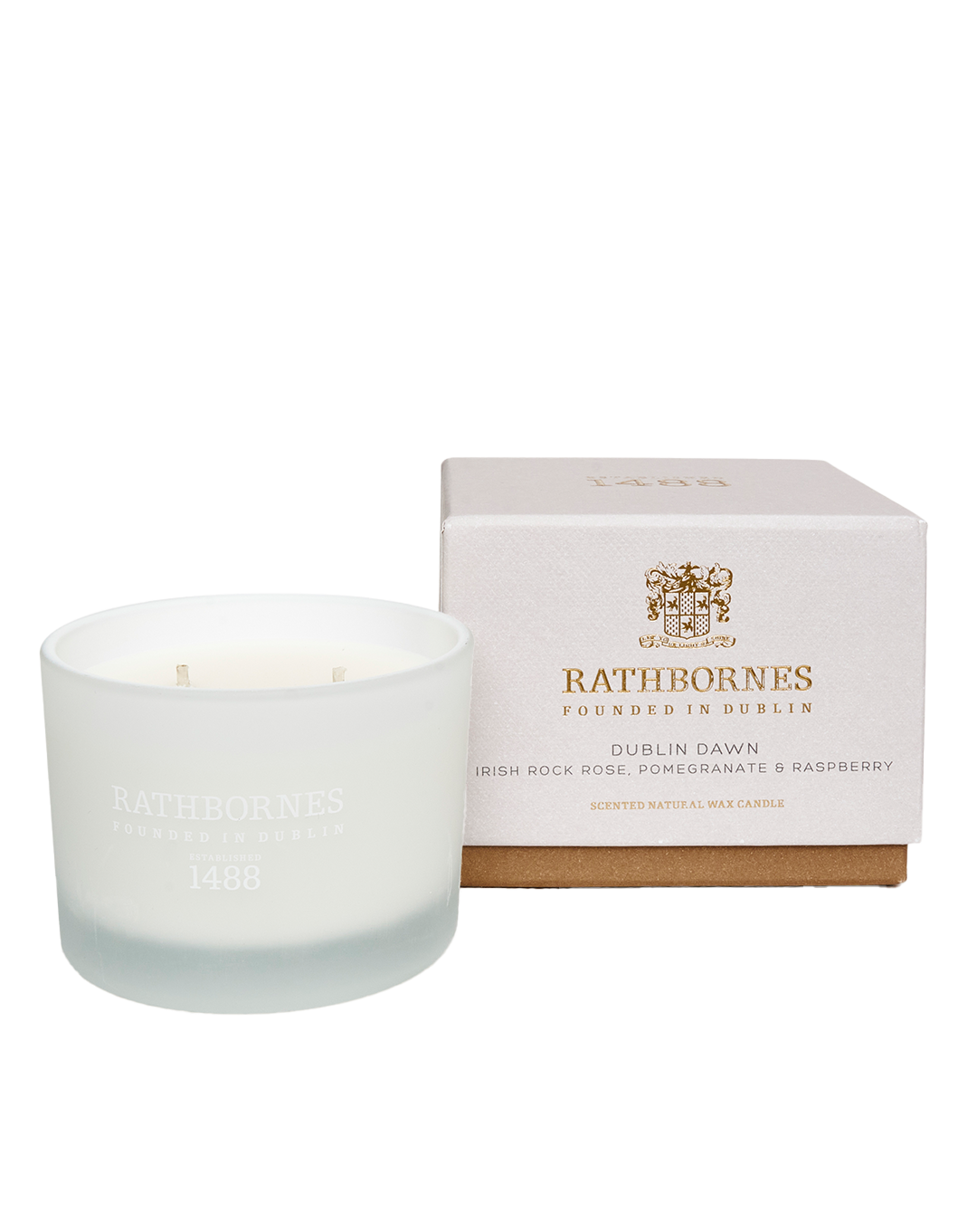 Dublin Dawn Scented Luxury Irish Rock Rose, Davana And Raspberries medium candle