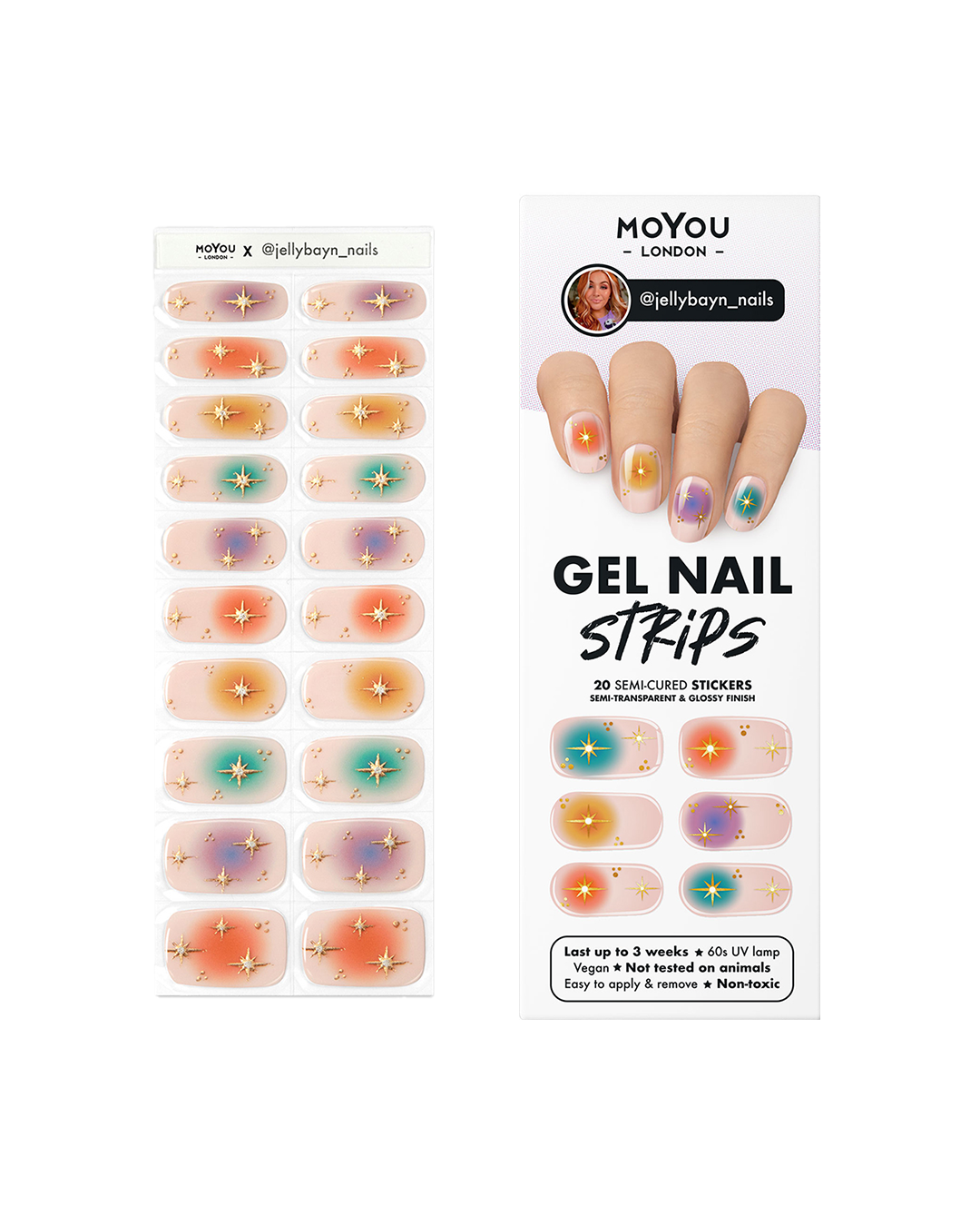 רצועות ג'ל ציפורניים צבעוניות