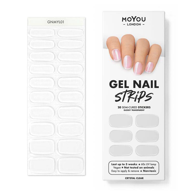 רצועות ג'ל לציפורניים - Crystal Clear | MoYou London