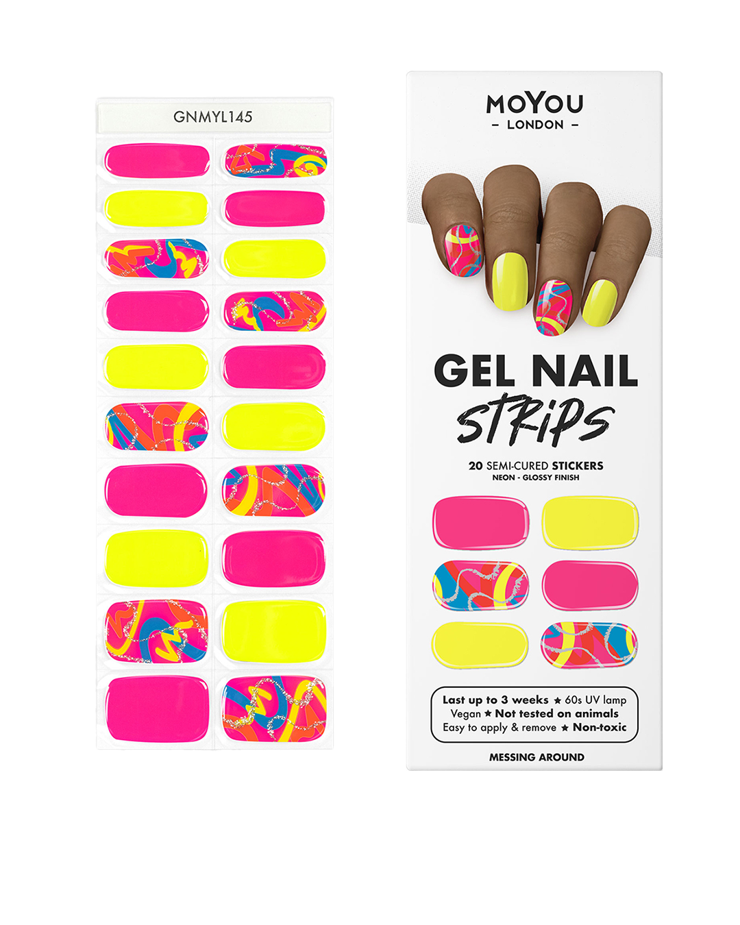 רצועות ג'ל ציפורניים צבעוניות