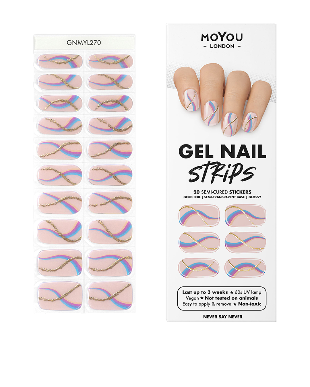 רצועות ג'ל ציפורניים צבעוניות