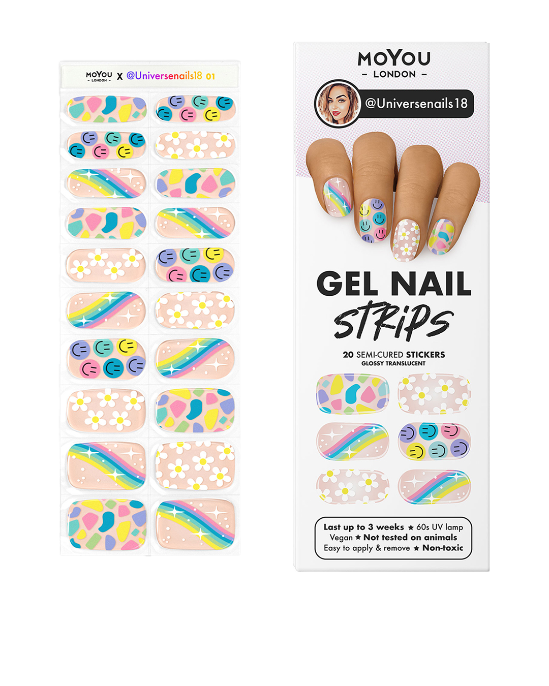 רצועות ג'ל ציפורניים צבעוניות