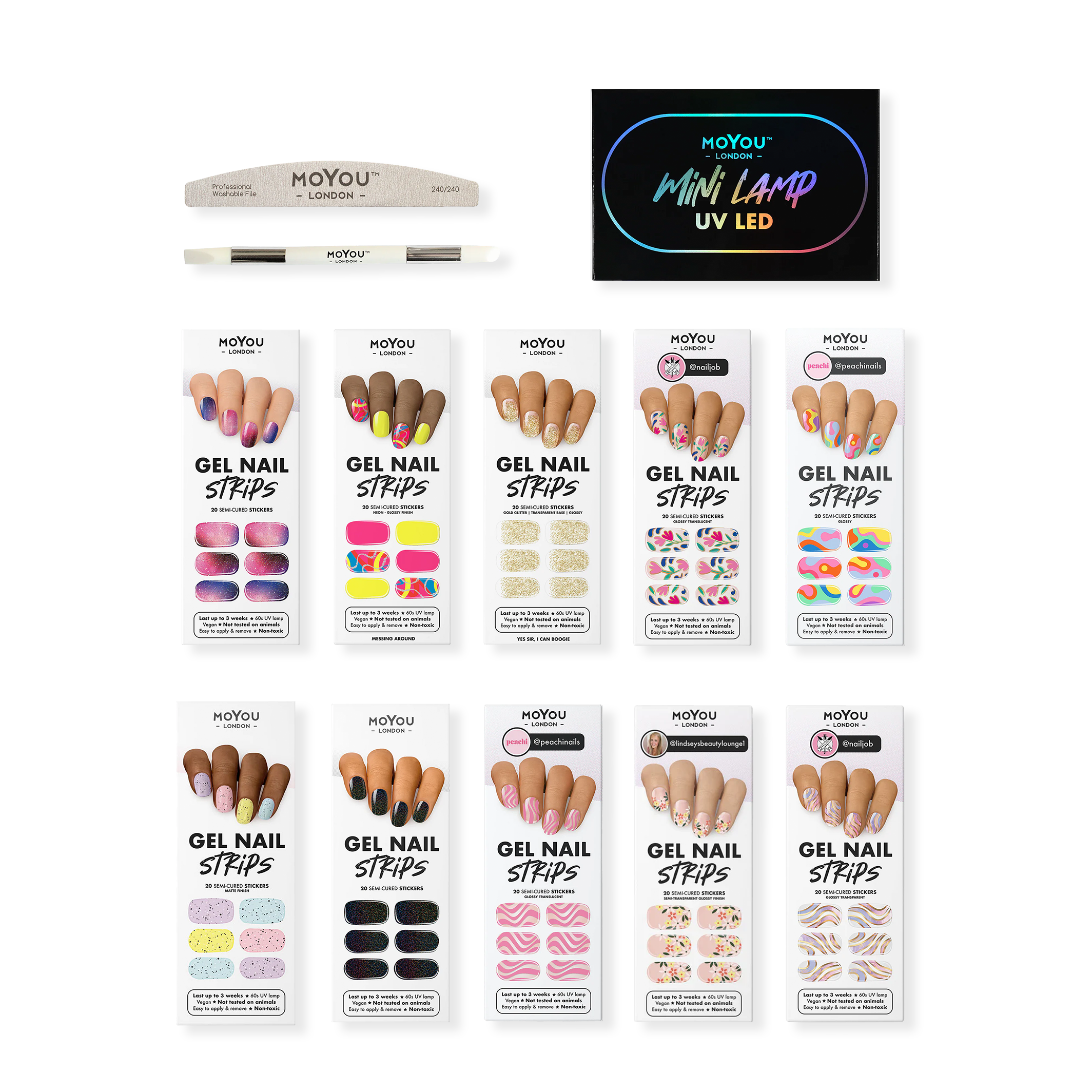 MoYou Pro-Kit: Complete Home Gel Manicure Kit (10 Shades)