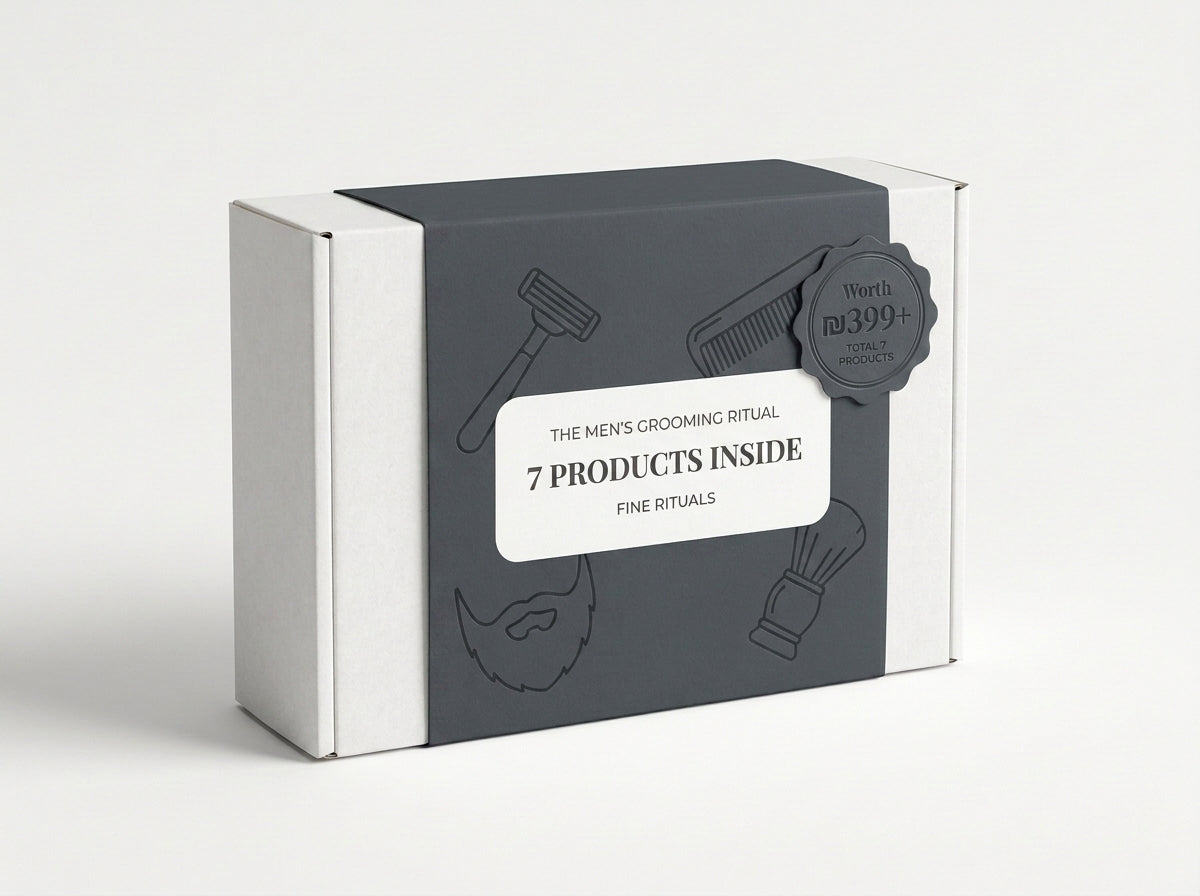 The Men's Grooming Ritual (Travel Size) — 7 products inside, worth ₪399+