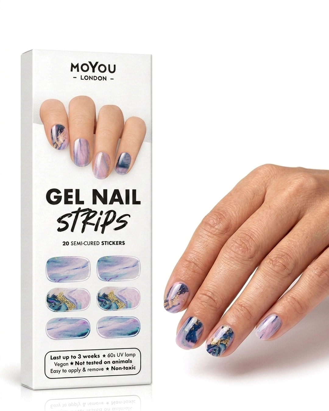 MoYou London — Marble Cake gel nail strips